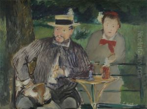 Portrait d'Ernest Hoschede et sa fille Marthe