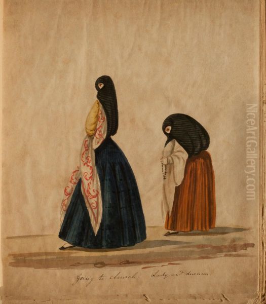 Going to church - Lady and duenna - view 1