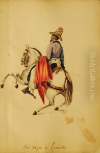 A Negro on horseback by Pancho Fierro