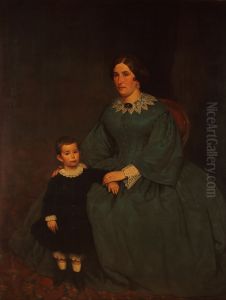Retrato de Cecilia R. de Peralta Ramos y su hijo by Prilidiano Pueyrredon