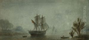 Paisaje de la costa con veleros by Prilidiano Pueyrredon
