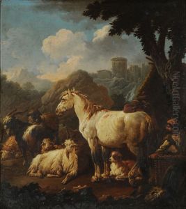 Shepherd and animals in a landscape Shepherd and animals in a landscape