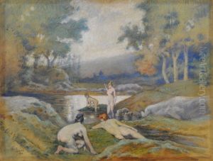 Women bathing by Eduardo Sivori