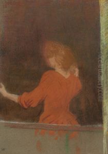 Femme en rouge, dos a la fenetre (Mujer de rojo, de espaldas a la ventana) by Jean-Edouard Vuillard