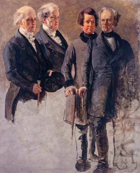 The Marquess of Breadalbane with Lord Cockburn, the Marquess of Dalhousie and Lord Rutherfurd - view 1