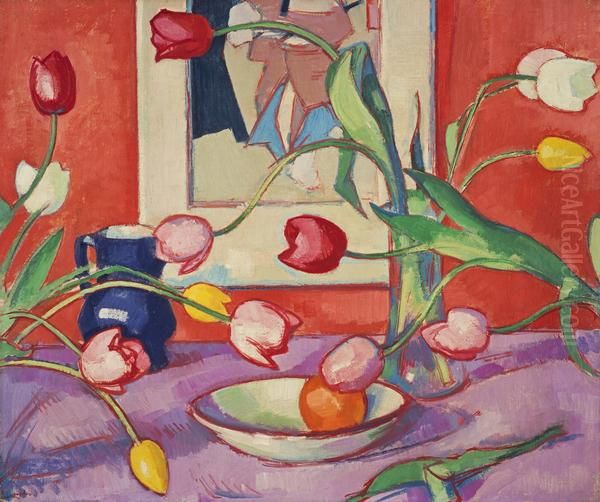 Tulips - The Blue Jug - view 1