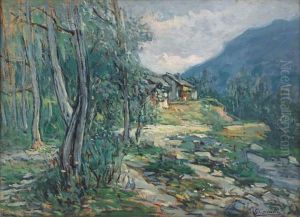 Paesaggio Con Casolari by Giovanni Cavalli