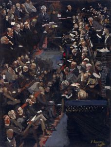 Study for 'The House of Commons - Ramsay Macdonald addressing the House' by John Lavery