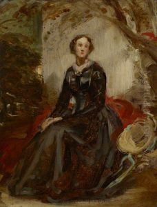 A Portrait Study of a Lady Seated in a Landscape