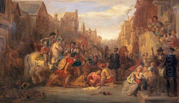 [Compositional Sketch for] The Death of the Regent Moray - view 1