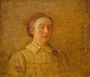 Phoebe Anna Traquair, 1852 - 1936. Artist (Self-portrait) by Phoebe Ann Traquair