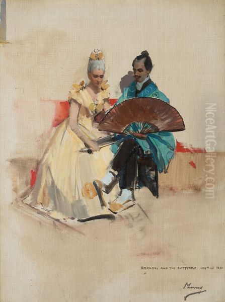 Edward Arthur Walton, 1860 - 1922. Artist. With his fiancee Helen Law, 1859 - 1945 (Hokusai and the Butterfly) - view 1
