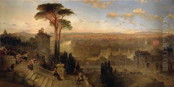 Sunset from the Convent of Sant' Onofrio on the Janiculum - view 1