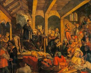 Alchemystical Adept (Paracelsus) Lecturing on the Elixir Vitae by David Scott