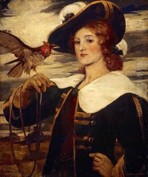A Girl with a Hawk - view 1