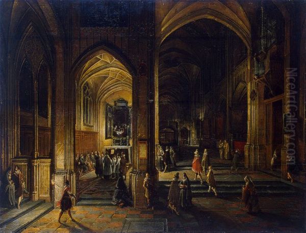 Interior of a Gothic Church - view 1