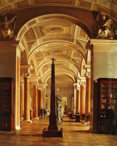 Interior of the Hermitage Library by Alexey Vassilievich Tyranov