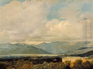 View near Sarzana, Val di Magra by Richard Parkes Bonington