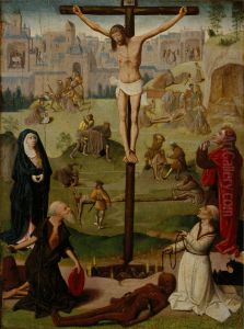 The Crucifixion with St Jerome and St Dominic and Scenes from the Passion by Geertgen tot Sint Jans