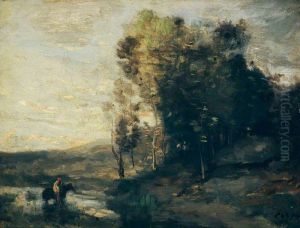 The Watering Place by Jean-Baptiste Camille Corot