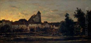 View of Montigny-sur-Loing by Charles-Francois Daubigny