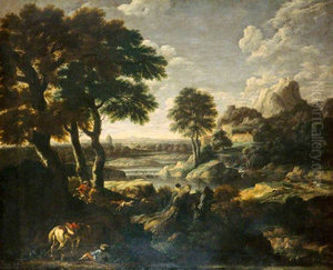 River Landscape with a Hunt River Landscape with a Hunt