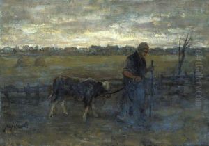 Bringing Home the Calf by Jozef Israels