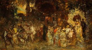 A Garden Fete by Adolphe Joseph Thomas Monticelli