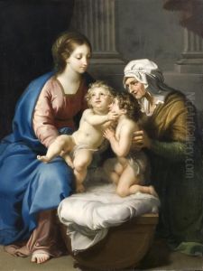 Madonna Con Bambino, Sant""anna (o Sant""elisabetta) E San Giovannino by Antonio Cavallucci
