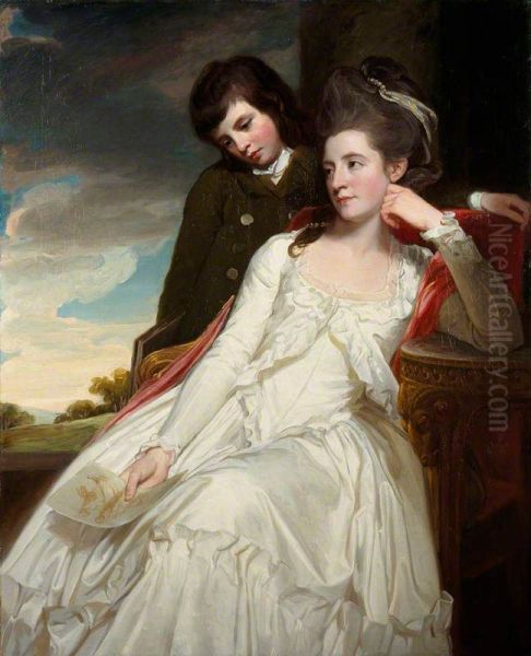 Jane Maxwell, Duchess of Gordon, c 1749 - 1812. Wife of the 4th Duke of Gordon (With her son, George Duncan, 1770 - 1836. Marquess of Huntly, later 5th Duke of Gordon. General) - view 1