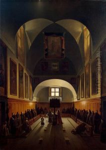 Interior of the Choir in the Capuchin Church on the Plazza Barberini in Rome by Francois Marius Granet