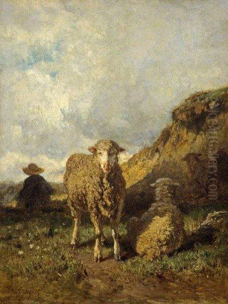 Sheep and Shepherd - view 1