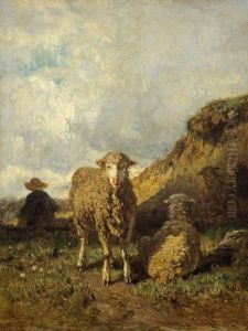 Sheep and Shepherd by Constant Troyon