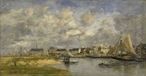 Trouville Harbour by Eugene Louis Boudin