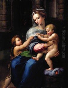 The Holy Family with the Infant Saint John the Baptist (Vierge de Novar) by Giulio Romano (Orbetto)
