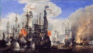 An Engagement between the English and the Dutch Fleets