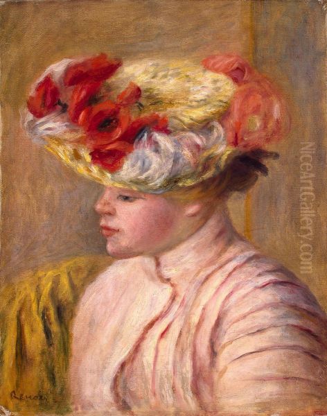 Young Woman in a Flowered Hat - view 1