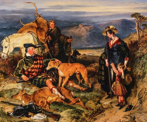 Scene in the Highlands, with portraits of the Duchess of Bedford, the Duke of Gordon and Lord Alexander Russell - view 1