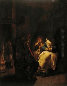 Peasants in an interior Peasants in an interior