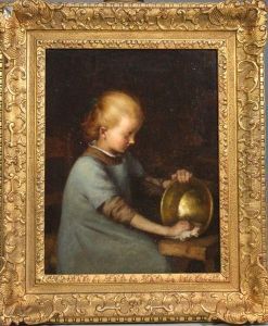 Jeune Fille A L'ouvrage by Jules Cyrille Cave