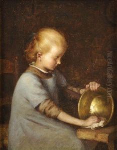 Jeune Fille A L'ouvrage by Jules Cyrille Cave