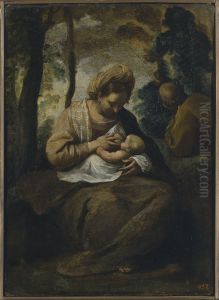 Holy Family by Simone Cantarini (Pesarese)