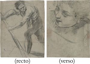An Oarsman Rowing A Boat by Giacomo Cavedone