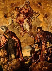 Saint Lawrence and a Bishop Saint with a Group of Children interceding with the Virgin and Child by Jacopo Tintoretto