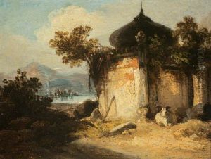 Bengal landscape with a Hindu Shrine or Tomb