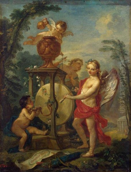Cupid Sharpening an Arrow - view 1