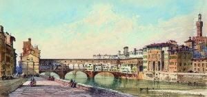 Florenz - Blick Auf Den Ponte Vecchio. by Giulio Cavelli