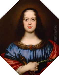 Vittoria della Rovere (1622-1694) als Hl. Katharina, Brustbild