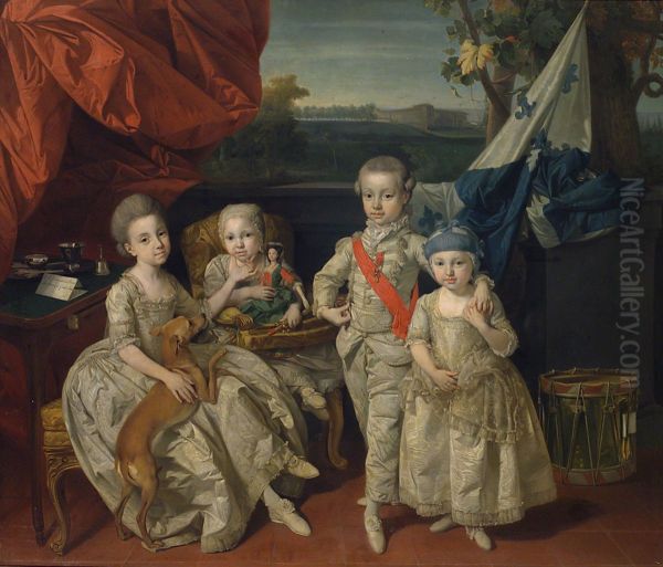 Prinz Ludwig von Parma (1773-1803) mit seinen drei altesten Geschwistern Karoline (1770-1804), Marie Antonie (1774-1841) und Charlotte (1777-1813) - view 1