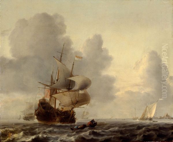 Kriegsschiffe und kleine Schiffe in einer Brise - view 1